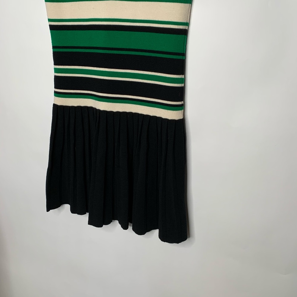 MILLY OF NEW YORK - Black Green Block Stripe Knit Dress Size Small - Picture 8 of 8